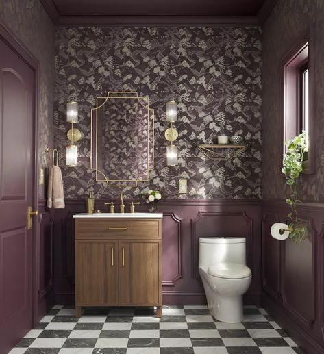 Plum Bathroom, Purple Basil, Glidden Paint, Bold Paint Colors, Entertaining Dinner, Purple Bathrooms, Container Gardening Flowers, Decorating Advice, Paint Color Palettes