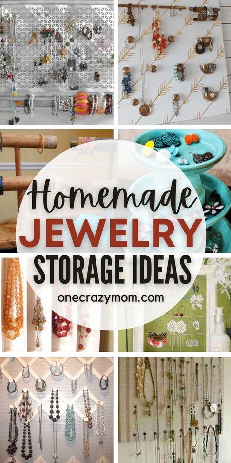 Storage For Necklaces, Easy Jewelry Storage Diy, Best Way To Organize Earrings, Earring Hanger Diy Jewelry Organization, Diy Jewelry Organizer Wall Display Ideas Earring Storage, Organizing Earrings Ideas, How To Organize Your Jewelry Diy Ideas, How To Store Necklaces Storage Ideas, Storing Bracelets Ideas