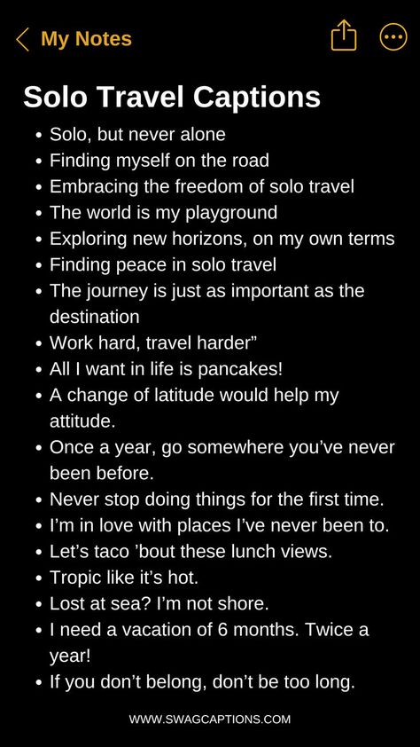 Embark on a journey of self-discovery with these empowering Solo Travel Captions to Inspire You to Travel Alone. From conquering fears to embracing freedom, find the courage to wander solo and create unforgettable memories. Let each step fuel your independence and ignite your wanderlust. Whether it's exploring new cultures or chasing sunsets, embrace the thrill of solo adventures and unlock the world's wonders. Your solo journey awaits, are you ready to seize it? Solo Travel Captions, Travel Quotes For Instagram, Best Solo Travel, Solo Travel Quotes, Chasing Sunsets, Travel Captions, Quotes For Instagram, Airplane Travel, Clever Hacks