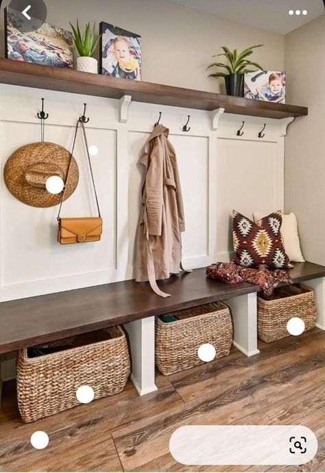 Mud Room Cubby Ideas, Entry Closet Ideas, Mudroom Ideas Diy, Country Entryway, Mudroom Laundry Room Ideas, Small Mudroom Ideas, Mudroom Remodel, Hallway Makeover, Mudroom Entryway