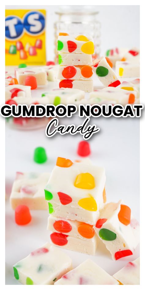 Gumdrop Nougat Candy Gumdrop Nugget Candy, Gum Drop Nougat Recipe, Nougat Candy With Dots, Dots Nougat Candy, Easy Christmas Gumdrop Nougat Candy, Fruity Gumdrop Nougat Candy, Nougat Bars Recipe, Jelly Nougat Candy, Brachs Jelly Nougat Recipe