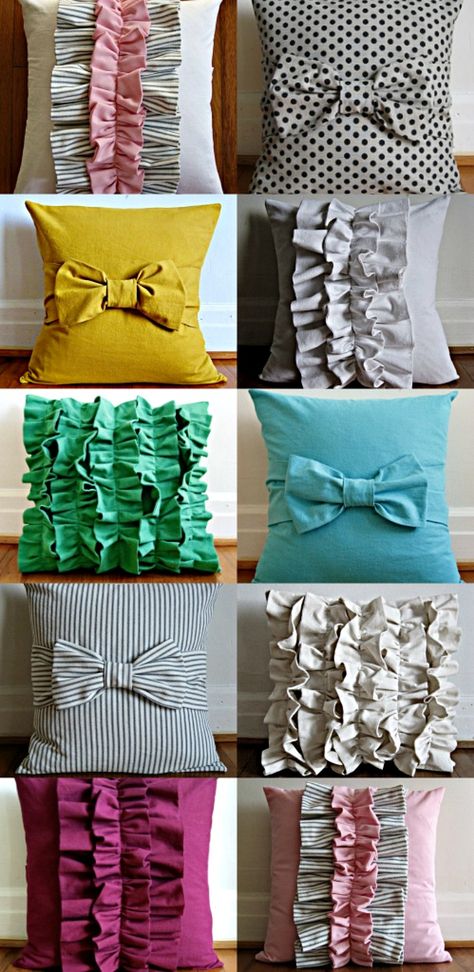 Ruffle Pillow, Costura Diy, Creation Couture, Diy Pillows, Diy Couture, Crafty Craft, Crafty Diy, Craft Time, Diy Projects To Try