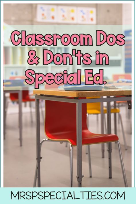 The choices special education teachers and therapists make in classroom decor significantly impacts classroom and behavior management. Click to read what you should and shouldn't do as well as some areas to pause and think about first. Classroom Rules For Special Education, Sped Room Decorations, Resource Room Decoration Ideas, Sped Office Decor, Small Sped Classroom Setup, Special Education Classroom Rules, Behavior Classroom Decor, Structured Classroom Special Education, Primary Special Education Classroom