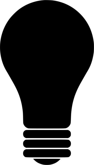 Lightbulb - Free vector clip art image. #BlackAndWhite, #ClipArt, #Free, #Light, #Objects, #PublicDomain, #SVG, #VectorImage Light Bulb Vector, Light Bulb Icon, Light Icon, Bulb Light, Image Icon, Light Energy, Metal Engraving, Public Domain Images, Clipart Images