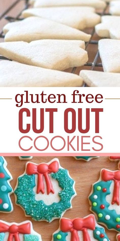 Gluten Free Sugar Cookies Cut Out, Easy Cut Out Cookies, Gluten Free Sugar Cookies Recipe, Alternative Food, Cookies Sans Gluten, Gluten Free Christmas Cookies, Ibs Diet, Gluten Free Sugar Cookies, Gluten Free Holiday