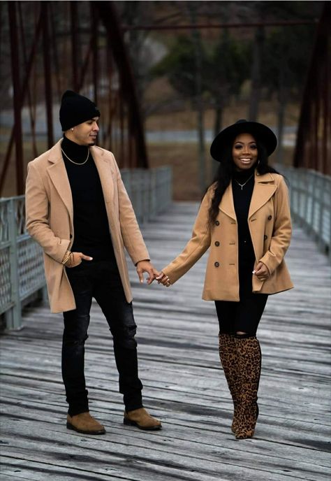 Thanksgiving Photoshoot Couples, Holiday Couple Photoshoot, Mens Christmas Outfit Formal, Black Couples Matching Outfits Winter, Couples Coordinating Outfits, Black Couple Photoshoot Ideas, Couples Attire, Fall Couple Outfits, Anniversary Pics