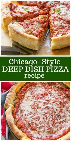 Pizza Chicago, Chicago Style Deep Dish Pizza, Deep Dish Pizza Recipe, Chicago Deep Dish Pizza, Pizza Roll, Chicago Style Pizza, Chicago Pizza, Italian Recipe, Homemade Dough