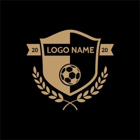 Black Badge and Yellow Football logo design Football Logos Design, Logo Club Futsal, Team Logos Design, Football Logo Design Soccer, Football Logo Design Soccer Sports, Futsal Logo, Football Club Logo Design, Logo Futsal, Football Logo Maker