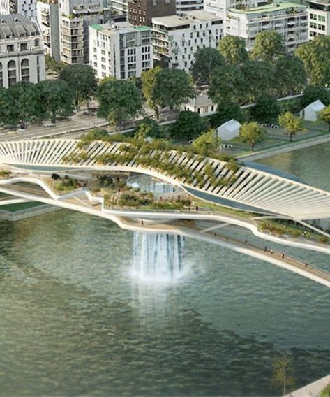 Bridges Architecture, Architecture Cool, Landscape And Urbanism Architecture, Bridge Structure, Sou Fujimoto, Landscape And Urbanism, Living Modern, The Seine, Pedestrian Bridge