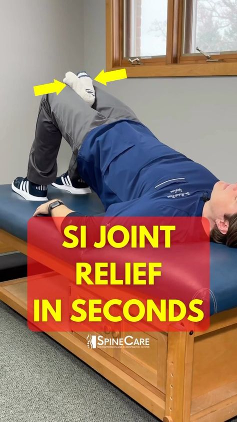 Dr. Michael Rowe | SpineCare | 👉 Dr. Rowe shows the pulsing bridge exercise, which may help give instant sacroiliac joint (aka SI joint) relief. It will focus on… | Instagram Exercise To Strengthen Si Joints, Si Pain Relief, Dr Michael Rowe, Sacrum Stretches, Sacroiliac Pain Relief, Sacroiliac Stretches, Sacroiliac Exercises, Sacrum Pain Relief, Sacroiliac Pain