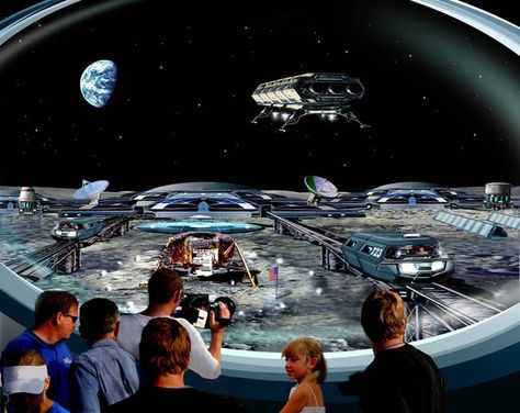 Opinion: Space Settlement and the Preservation of Pristine Environments—Two Mutually Exclusive Concepts? Future City, Science Fiction Art, Moon Base, Primary And Secondary Sources, Space Tourism, Tourism Marketing, Tv Tropes, Futuristic City, Retro Futuristic