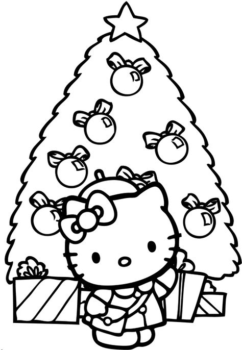 Hello Kitty Christmas Coloring Pages - Best Coloring Pages For Kids Hello Kitty Colouring Pages, Hello Kitty Printables, Christmas Coloring Sheets, Kitty Christmas, Hello Kitty Crafts, Kitty Coloring, Hello Kitty Images, صفحات التلوين, Hello Kitty Coloring