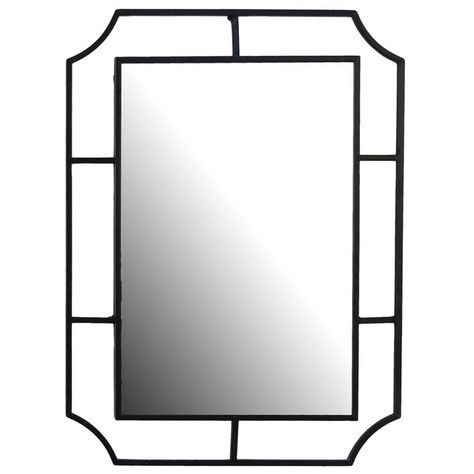 SM 22X30 BLK MTL RCT CURV CORN Black Rounded Square Mirror, Living Room Upgrades, Wrought Iron Decor, Unique Mirrors, Outdoor Patio Lights, Affordable Decor, Rectangular Mirror, Black Metal Frame, Iron Decor