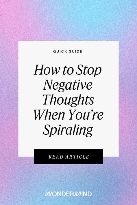 Caught you ruminating again? Wondermind consulted the experts for their advice, and it’s pretty life changing. While you can’t always stop intrusive thoughts from popping up, you can learn how to reframe negative thoughts so they don’t mess with your life. Check out the expert-backed tips here. How To Reframe Negative Thoughts, How To Stop Daydreaming, How To Stop Ruminating Thoughts, How To Stop Intrusive Thinking, Reframing Thoughts, Ruminating Thoughts, Thought Stopping Techniques, Movie Theme Night, Stop Ruminating