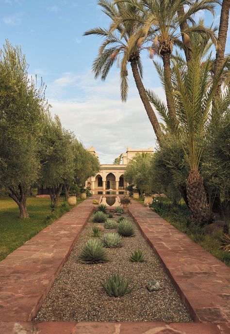 Arabic Garden, Morocco Hotel, Moroccan Garden, Desert Resort, Famous Gardens, Dry Garden, Moroccan Art, Big Garden, Garden Architecture