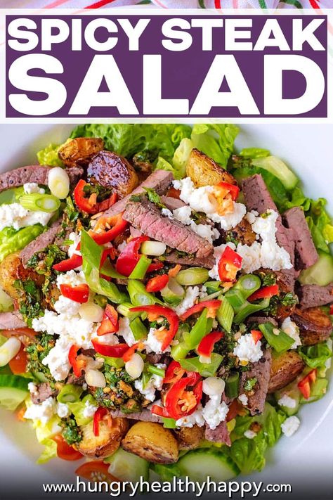 Recipes With Chimichurri, Lean Beef Recipes, Roast Beef Salad, Flank Steak Marinade, Best Salad Ever, Skirt Steak Marinade, Roasted Potato Salad, Best Salads Ever, Spicy Steak