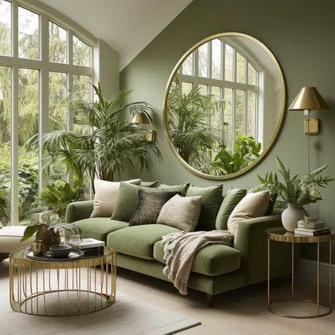 Green Sofa Living, Green Walls Living Room, Green Sofa Living Room, Green Living Room Decor, Gold Living, Gold Living Room, Green Furniture, Living Room Green, Green Rooms