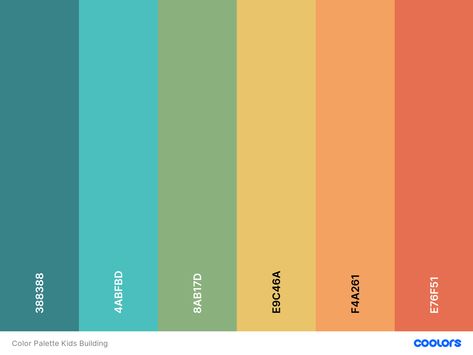 Bright Cheerful Color Palette, Fun Kids Color Palette, 11 Color Palette, Productivity Color Palette, School Color Palette Colour Schemes, Dino Color Palette, Daycare Color Palette, Primary And Secondary Color Palette, School Colour Palette