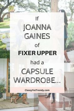 What if Joanna Gaines of the HGTV show Fixer Upper uses a capsule wardrobe? Her outfits consist mainly of essentials and her style is casual. She wears clothes such as a tee, utility jacket, jeans, skirts, boots, etc. Also, shop a few of her outfits... Joanna Gaines Outfits, Joanna Gaines Style Clothes, Joanna Gaines Style, Magnolia Journal, Classy Yet Trendy, Her Outfits, Fashion Capsule Wardrobe, Travel Capsule, Travel Capsule Wardrobe