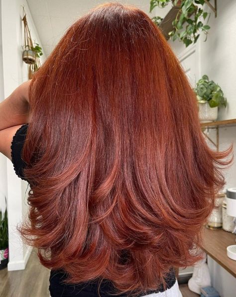 Vibrant Copper Red Hair Color Brown Red Copper Hair, Copper Red Hair Dye, Red Copper Hair, Birthday Hairstyle, Copper Brown Hair Color, Copper Blonde Hair Color, Bday Hair, Red Copper Hair Color, Hair Color Mahogany