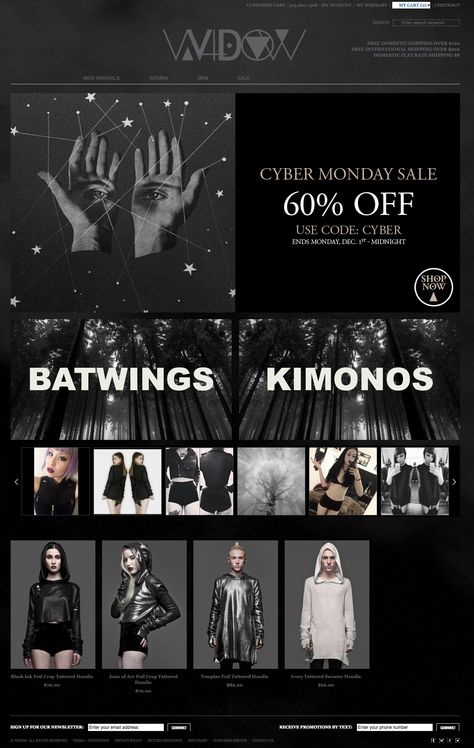 House of Widow #webdesign #dark #goth #ecommerce #clothes #shopping Goth Branding Design, Goth Website Design, Goth Website, Occult Design, Web Typography, Chelsea Wolfe, Website Color Schemes, Minimalist Web Design, Jewelry 2024