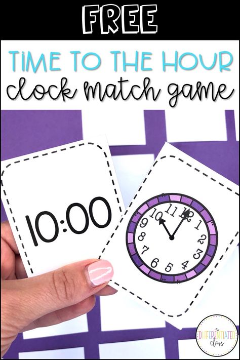 Time Games For Kids, Kindergarten Binder, Telling Time Lesson, Telling Time Games, Telling Time Activities, Mathematics Activities, Free Time Activities, Time To The Hour, Time Lessons