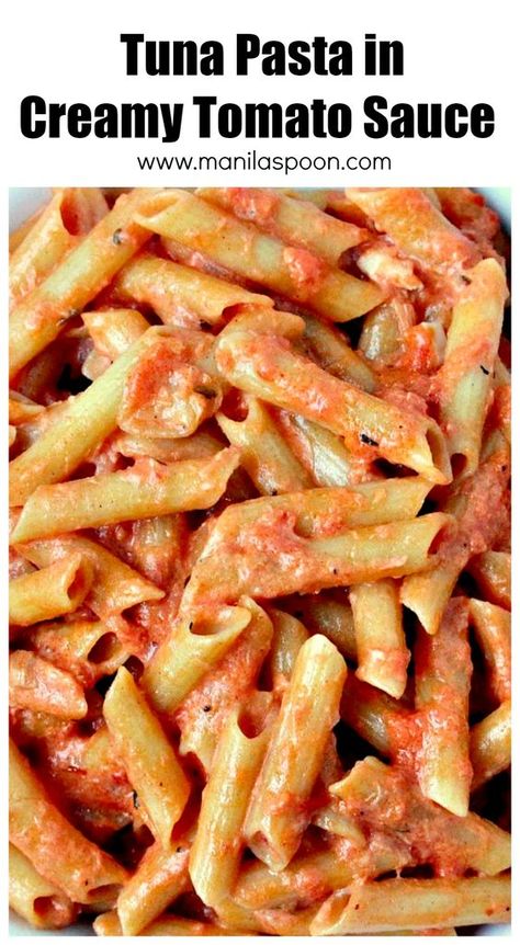 Tuna Pasta Tomato Sauce, Tuna Pasta Sauce, Pasta With Tuna Recipe, Tomato Tuna Pasta, Spicy Tuna Pasta, Pasta In Tomato Sauce, Easy Tuna Pasta, Pasta With Tuna, Tuna Tomato