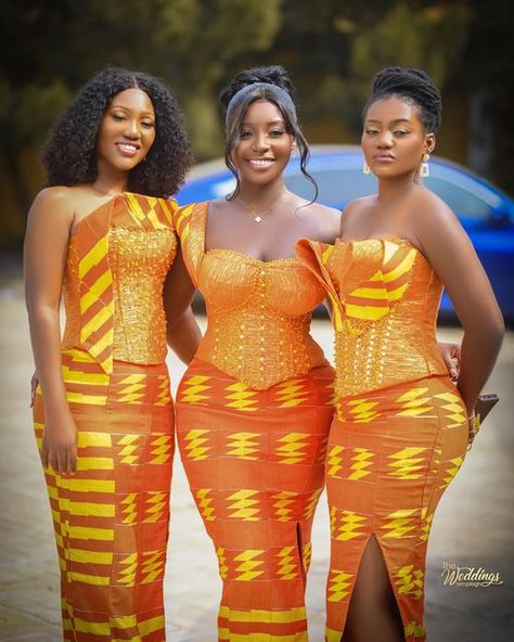 African Dress Patterns, Serwaa Amihere, African Dress Styles, African Bridesmaid Dresses, African Traditional Wedding Dress, Kente Dress, Casual Attire For Women, African Traditional Wedding, Short African Dresses