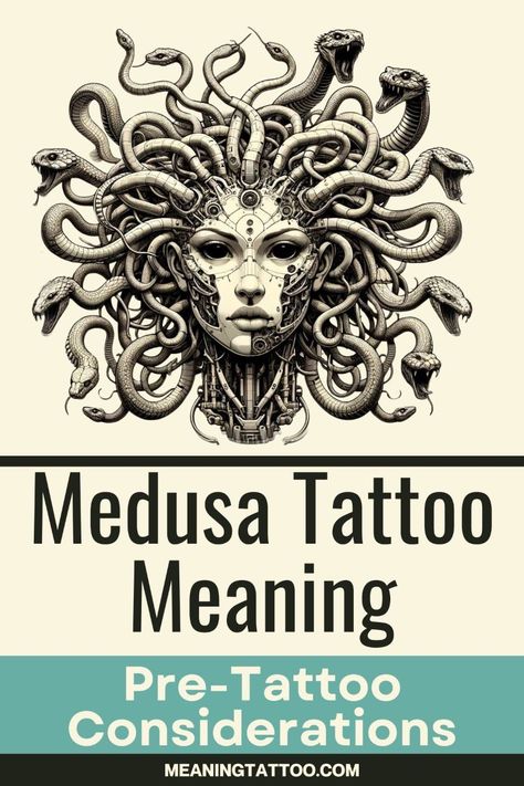 Pre-Ink Considerations: The Significance of Medusa Tattoos Tattoos That Go With Medusa, Greek Mythology Tattoos And Meaning, Dark And Beautiful Tattoos, Medusa Snakes Tattoo, Meaning Of Medusa Tattoo, Medusa Aesthetic Tattoo, Medusa Tattoo Meaning For Women, Thigh Tattoos Women Medusa, Medusa Stomach Tattoo