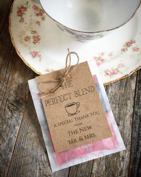 Tea Bag Favors Wedding Favor Vintage Style Tea Perfect Blend Tea Bag Favor Personalized Tea Bag Favors, Diy Tea Party, Bridal Shower Favors Diy, Trendy Wedding Favors, Tea Wedding Favors, Vintage Wedding Favors, Tea Favors, Creative Wedding Favors, Wedding Favors And Gifts