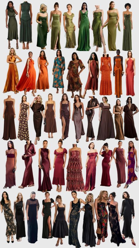 Long dresses Gala Themes, Wedding Maids, Wedding Guest Outfit Fall, Fall Wedding Guest, Deep Autumn, Fall Wedding Guest Dress, Guest Attire, Wedding Attire Guest, Dress Inspo