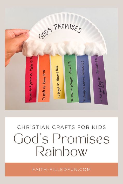 god's promises rainbow paper plate craft for kids Kindergarten Sunday School, Kids Ministry Lessons, Rainbow Lessons, Ark Craft, Bible Crafts Sunday School, Kids Sunday School Lessons, Paper Plate Craft, Rainbow Craft, Children's Church Crafts