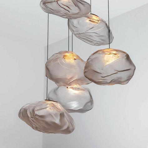 73 standard - Omer Arbel for Bocci #bocci #dearsanta Blown Glass Pendant Light, Restaurant Chandelier, Blown Glass Pendant, Dimmable Led Lights, Glass Pendant Lamp, Bedroom Night Stands, Ceiling Chandelier, Grey Glass, Modern Ceiling