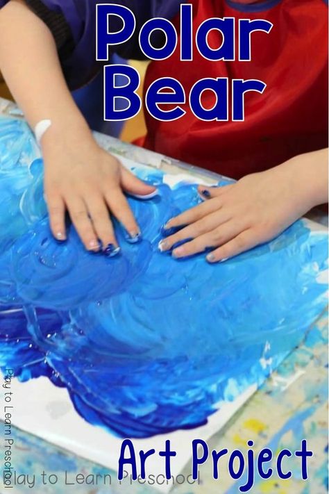 Children can fingerpaint a gorgeous Polar Bear Process Art project using this easy technique. The finished product is stunning! Bear Art Project, Snow Preschool, Preschool Process Art, Bear Crafts Preschool, Winter Animals Preschool, Arctic Animals Preschool, Process Art Preschool, Winter Crafts For Toddlers, Animals Preschool