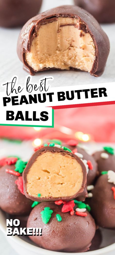 Christmas Cookies Peanut Butter Balls, Christmas Cookies Recipes Peanut Butter, Sugar Cookie Balls No Bake, Christmas Cookie Balls Recipes, Cookie Balls No Bake, Christmas Cookie Balls, No Bake Ideas, Best Peanut Butter Balls, Peanut Butter And Powdered Sugar