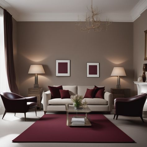 What Color Paint Goes With Maroon Carpet? Painted Room Ideas Color Schemes, Home Room Color Ideas, Modern Colour Combinations, Room Colors Combinations, Two Color Combination For Bedroom, Maroon Carpet Living Room, Colour Combinations For Room, Drawing Room Color Ideas, Two Colours Combinations