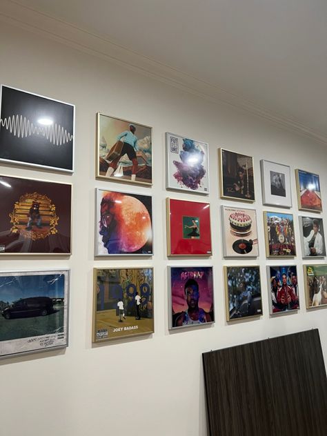 Wall With Album Covers, Wall Art Album Covers, Frame Album Covers, Framed Albums On Wall, Album Cover Wall Collage, Wall Of Album Covers, Album Cover Gallery Wall, Music Artist Wall Decor, Album Cover Frame