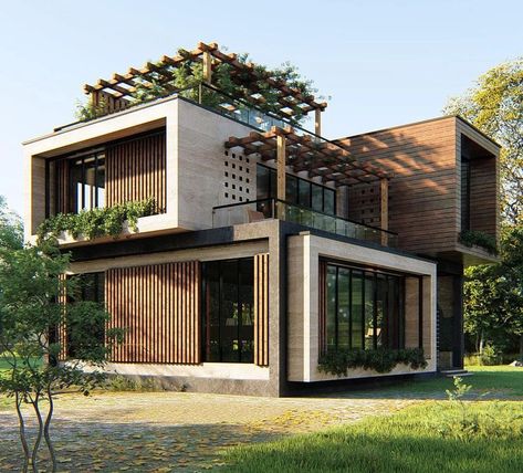 Contemporary House Exterior, Modern Villa Design, Modern House Facades, Architect Design House, Modern Exterior House Designs, Architecture Model House, Architecture Building Design, House Outside Design, Bungalow House Design