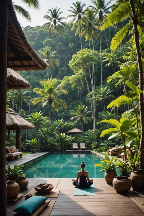 Serenity in Bali: Finding Peace at Top Yoga Retreats Bali Yoga Retreat, Bali Yoga, Rice Terraces, Bali Travel, Yoga Retreat, Travel Goals, Walking In Nature, Travel Inspo, Lucca