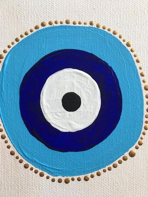 Evil Eye Painting, Nazar Amulet, Evil Eye Art, Painting Canvases, Cute Canvas Paintings, Painting Ideas On Canvas, Eye Painting, Cute Canvas, Canvas Abstract