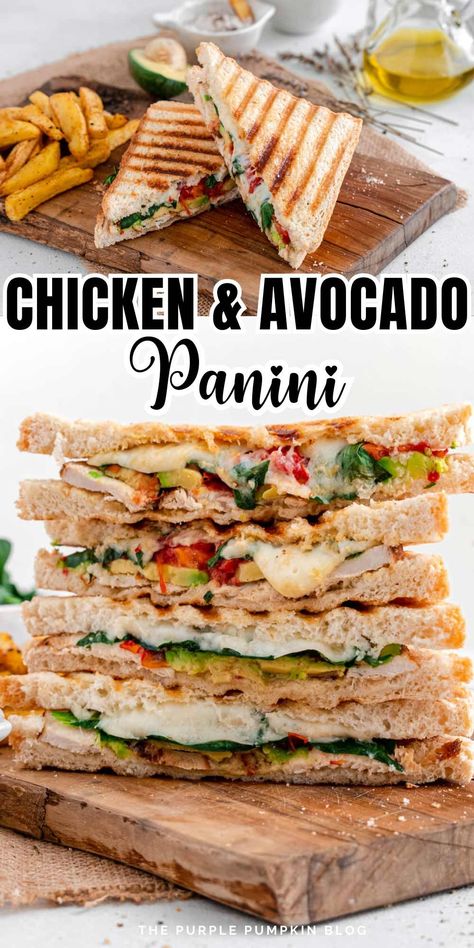 Panini Sandwiches Chicken, Turkey Avocado Panini, Rotisserie Chicken Panini Recipes, Rotisserie Chicken Panini, Grilled Chicken Avocado Sandwich, Chicken And Avocado Sandwich, Chicken Bacon Avocado Sandwich, Chicken Avocado Sandwich Recipes, Grilled Chicken Panini Sandwiches