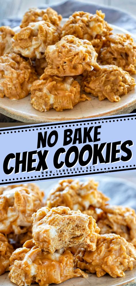 No Bake Chex Cookies are an easy and quick Christmas dessert that starts with a combination of Chex cereal and avalanche cookies. This holiday treats to make is full of all the ooey-gooey amazingness! Save this no bake treats and enjoy your holidays!! Monster No Bake Cookies, No Bake Chex Cookies, Chex Cookies, Chex Dessert, Chex Cereal Treats, Chex Cereal Recipes, Chex Cereal Bars, Gluten Free No Bake Cookies, K Bars