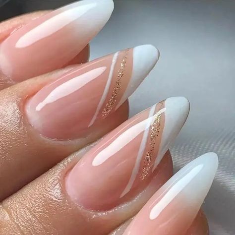 23+ Best White French Tip Almond Nail Ideas For 2024 - DrExplains Almond Nails Tips Designs, White French Tip Almond, French Tip Almond, Almond Nail Ideas, French Manicure Acrylic Nails, Bright Nail Designs, Unghie Sfumate, Nail Tip Designs, Formal Nails