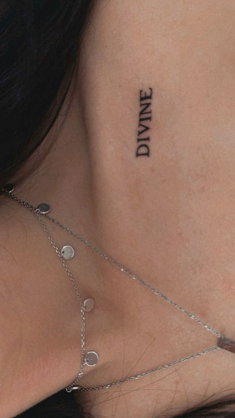 Word Collar Bone Tattoo, But Tattoo, Collar Tattoo, Tattoo Words, Bone Tattoo, Bone Tattoos, Hip Tattoos Women, Petite Tattoos, Pretty Tattoos For Women