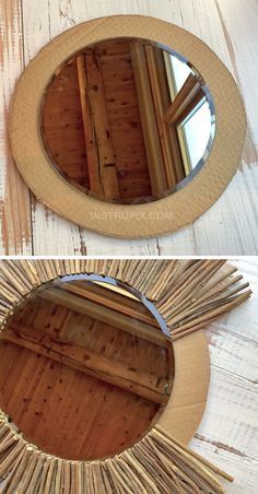 Mirror Tutorial, Koti Diy, Cheap Diy Home Decor, Diy Wand, Dekor Diy, Home Decor Idea, Diy Holz, Diy Mirror, Diy Home Decor Easy