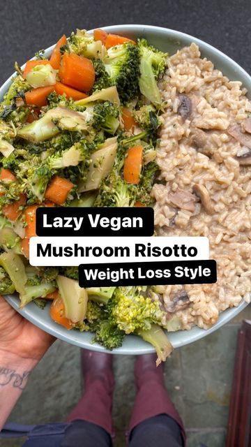 Low Calorie Mushroom Recipes, Low Calorie Density Recipes, Broccoli Mum, Vegan Food Ideas, Garlic Water, Ami James, Starch Solution Recipes, Vegan Mushroom Risotto, Calorie Density