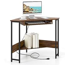 Compact Computer Desk, Desk With Keyboard Tray, Tray Storage, Corner Computer Desk, Desks For Small Spaces, Keyboard Tray, Make Up Desk Vanity, Pc Desk, Home Office Furniture Desk