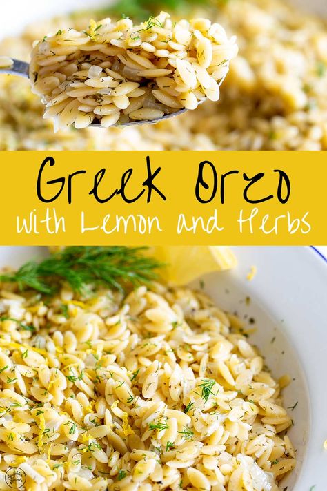 Side Dish For Fish, Orzo Recipes Side, Side Dishes For Fish, Orzo Dishes, Greek Orzo, Pasta Side, Greek Dinners, Lemon Orzo, Pasta Side Dishes