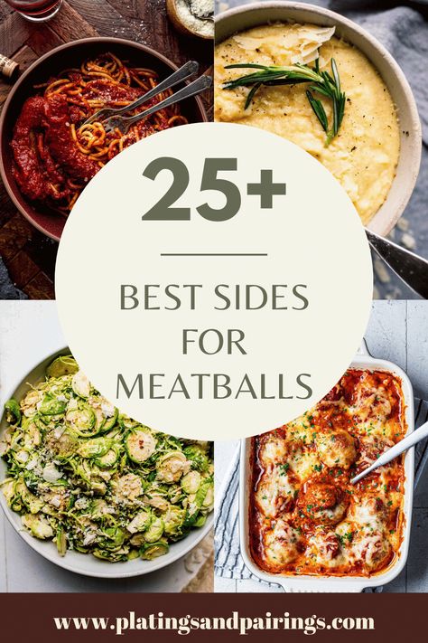 Turkey Meatballs Side Dishes, What To Pair With Meatballs, Spaghetti And Meatball Side Dishes, Italian Meatball Side Dish, Meatball Sides Dinners, Sides For Turkey Meatballs, Side For Meatballs, Sides To Go With Meatballs, Side Dish For Meatballs