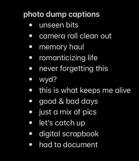 Dump Bio Instagram Ideas, Instagram Captions Living Best Life, Impromptu Plans Captions, Tiktok Vs Instagram, Saying Goodbye Captions, March Dump Instagram Caption, Yearly Photo Dump Captions, Museum Ig Caption Ideas, March Dump Captions For Instagram